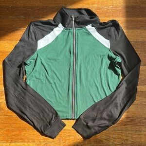 Green and Black Sporty Zip-Up Jacket
